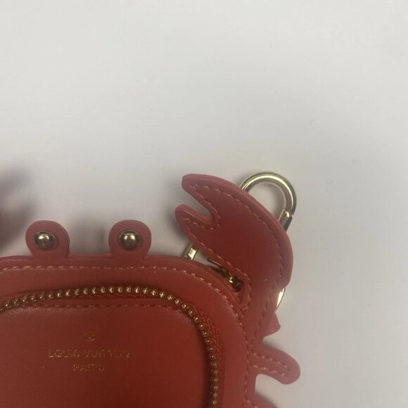 LV Louis Vuitton Coin Pouch Charm Crab Bag Charm Keychain Orange M01929 - Picture 7 of 9